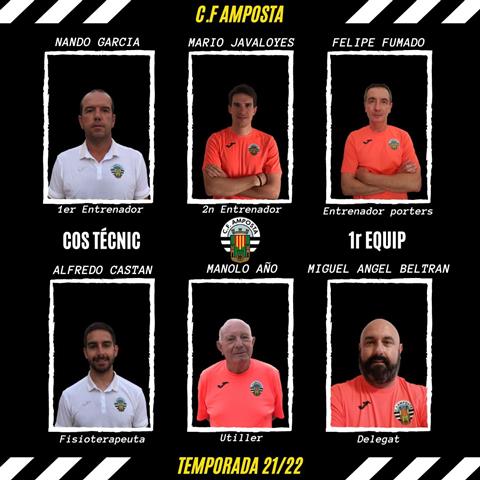 Club Futbol Amposta : NOTÍCIES : COMUNICAT OFICIAL: Presentació del cos tècnic Primer equip CF Amposta temporada 2021-2022